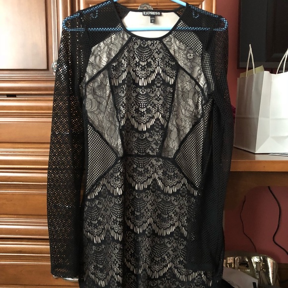 EXPRESS black lacy dress - Picture 1 of 5